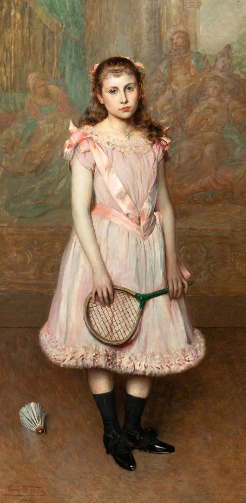 Ragazza in abito rosa (1892)